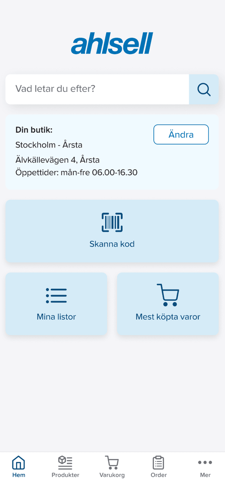 Ahlsell screenshot